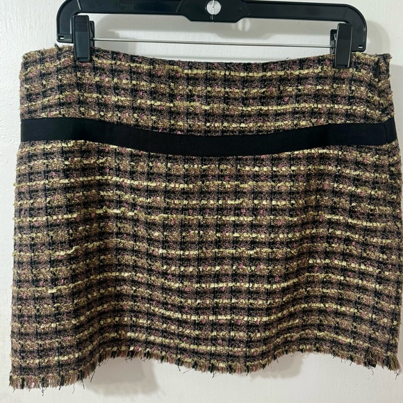 Bisou Bisou Dresses & Skirts - Tweed Fringe Mini Skirt